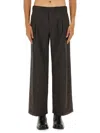 Our Legacy Wide Leg Trousers Elastic Waistband In Multi