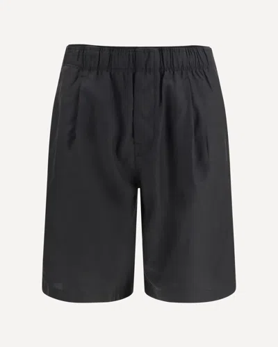 Our Legacy Leisure Shorts In Cupro And Cotton In Black
