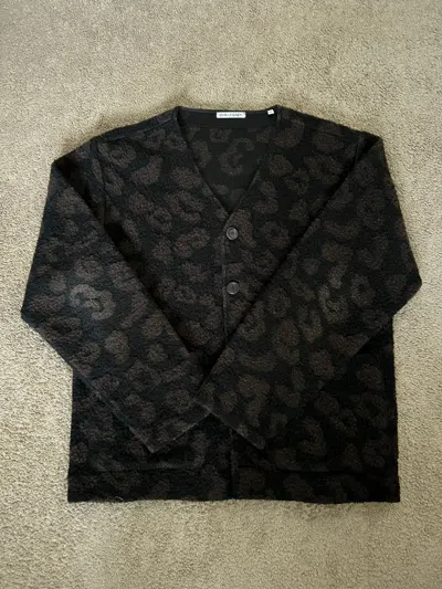 Pre-owned Our Legacy Leopard Print Cardigan In Black