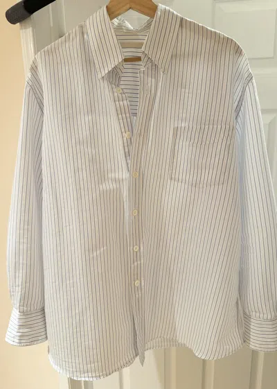 Pre-owned Our Legacy Less Borrowed Shirt Striped In White