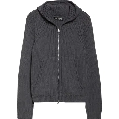 Our Legacy Level Sweater Hoodie In Gray
