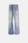 Our Legacy Mens Digital Denim Print Third Cut Faded-wash Denim Jeans In Blue