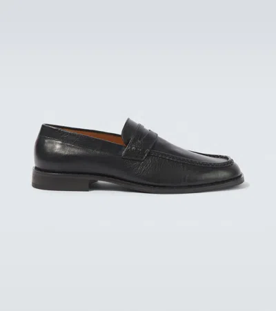 Our Legacy Classic Leather Slip-on Shoes For Men In Black