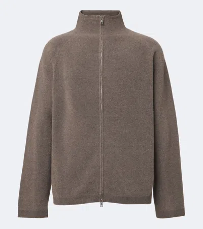 Our Legacy Merino Wool Zip-up Cardigan In Gray