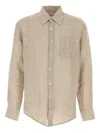 Our Legacy Textured Fabric Long Sleeves Chest Pocket Shirt In Nude