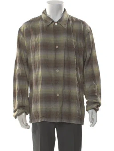 Pre-owned Our Legacy Linen Plaid Print Shirt In Neutral