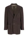 Our Legacy Linen Single Breasted Blazer, Brown, Notch Lapel In Brown