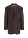 Our Legacy Linen Single Breasted Blazer, Brown, Notch Lapel In Brown