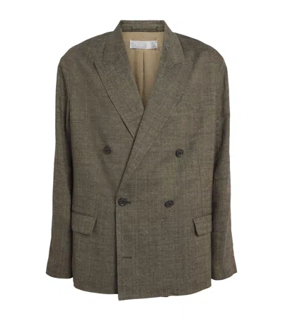 Our Legacy Linen-silk-cotton Halt Oversized Blazer In Brown