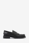 Our Legacy Polished Black Leather Loafers With Decorative Fringe Detail In Black