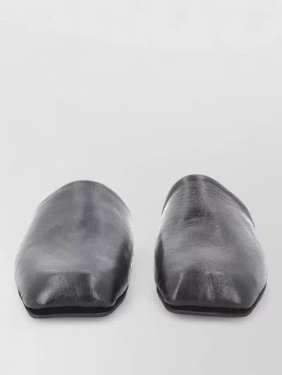 Our Legacy Cigar Leather Slipper Closed Toe Design In Burgundy