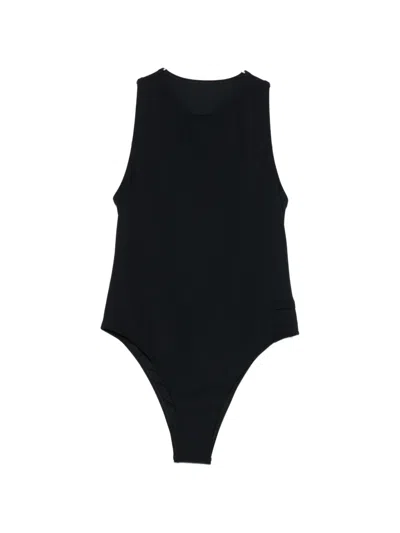 Our Legacy Loen Swimsuit High Neck Open Back In Black