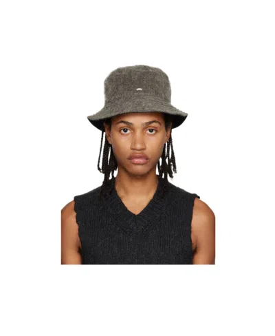 Our Legacy Logo-plaque Brushed-finish Bucket Hat In Black