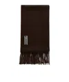 Our Legacy Estate Scarf Espresso Double Wool In Brown
