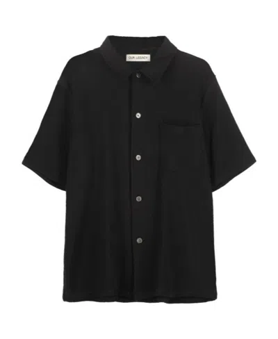 Our Legacy Black Boucle Box Shirt In Brown