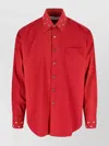 Our Legacy Long Sleeve Button Down Shirt With Pocket In Red