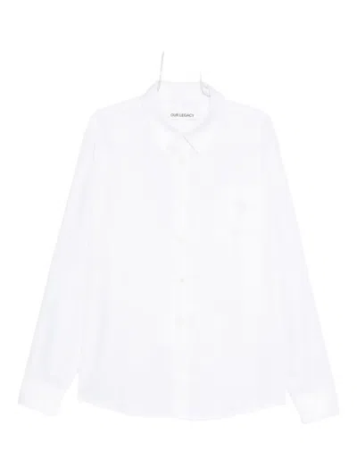 Our Legacy Long-sleeve Button Shirt In White