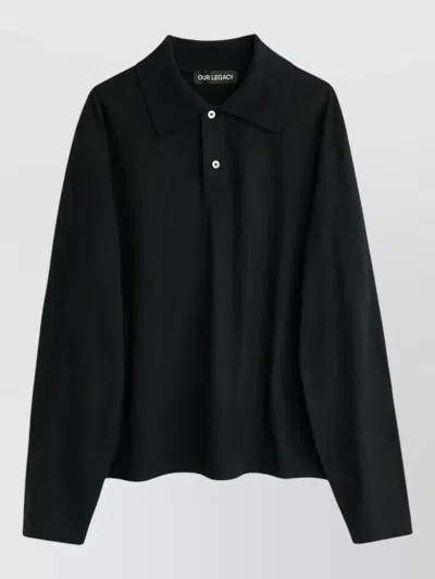 Our Legacy Long Sleeve Casual Menswear Shirt Style In Black