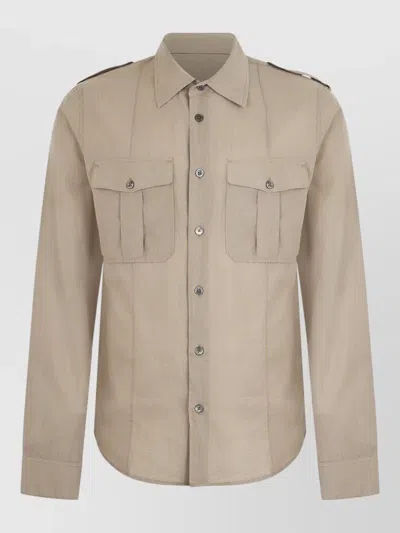Our Legacy Long Sleeve Checked Cotton Shirt Jacket In Brown