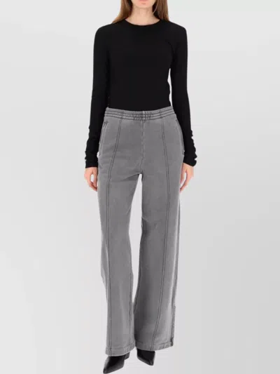 Our Legacy Long Sleeve Crew Neck Fitted Top In Gray