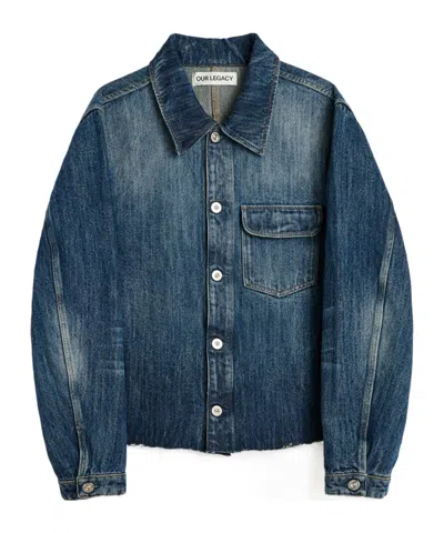 Our Legacy Long Sleeve Denim Jacket In Blue