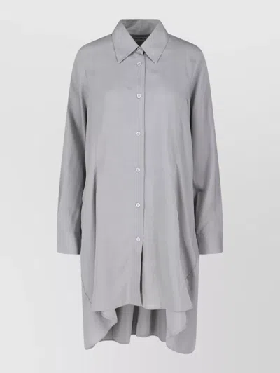 Our Legacy Long Sleeve Dress Asymmetrical Hem Pointed Collar In Multi