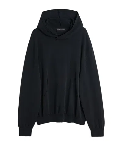 Our Legacy Long-sleeve Knitted Hoodie In Black