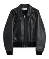 Our Legacy Long Sleeve Leather Jacket In Black