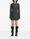 Our Legacy Fitted Mini Dress With Deep Scoop Back And Ribbed Texture In Gray