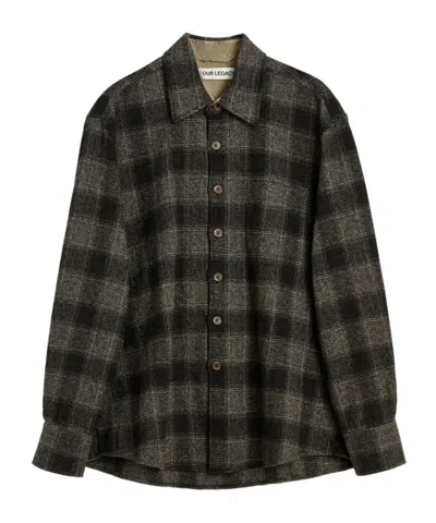 Our Legacy Mens Above Oakland Low Twist Check Shirt In Black