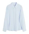 Our Legacy Shirt Beyond Stripes Curved Hem In White