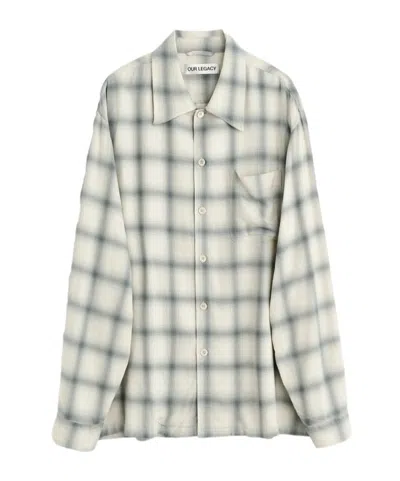 Our Legacy Off-white Drift Shirt In Blue