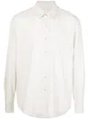 Our Legacy White Silk Classic Shirt With Curved Hem In White