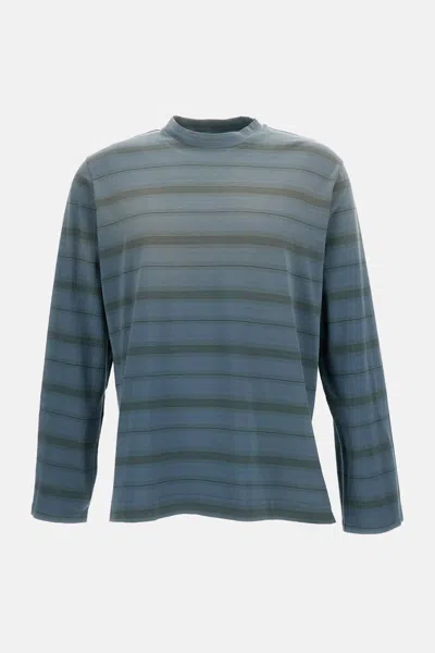 Our Legacy Mens Spray Fade Ghost Stripe Striped Boxy-fit Long-sleeve Cotton-shirt In Blue