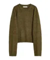 Our Legacy Textured Knit Crew Neck Sweater In Green