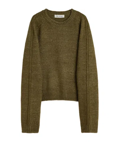 Our Legacy Textured Knit Crew Neck Sweater In Brown
