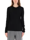 Our Legacy Long-sleeve Fitted Black Sweater With Ruched Detailing In Black