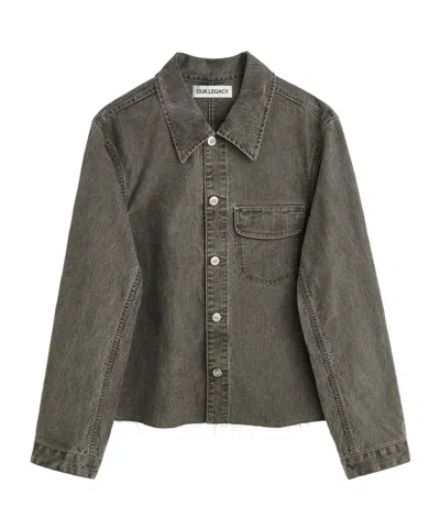 Our Legacy Long-sleeved Denim Jacket In Green