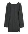 Our Legacy Fitted Textured Mini Dress With Deep Scoop Back In Gray