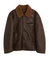 Our Legacy Brown Alaska Shearling Jacket In Black