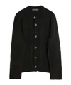 Our Legacy Textured V-neck Cardigan With Button-down Front In Black