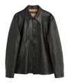 Our Legacy Long-sleeved Leather Jacket In Black