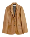 Our Legacy Brown Leather Blazer With Tailored Silhouette In Brown