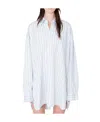 Our Legacy Shirt Featuring Stripe Pattern And Chest Pocket In White