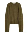 Our Legacy Textured Knit Crew Neck Sweater In Green
