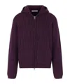 Our Legacy Long-sleeved Zip-up Cardigan In Purple
