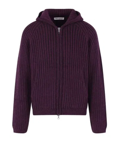 Our Legacy Long-sleeved Zip-up Cardigan In Purple