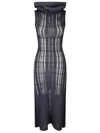 Our Legacy Long Sleeveless Dress With Wide Turtleneck In Blue