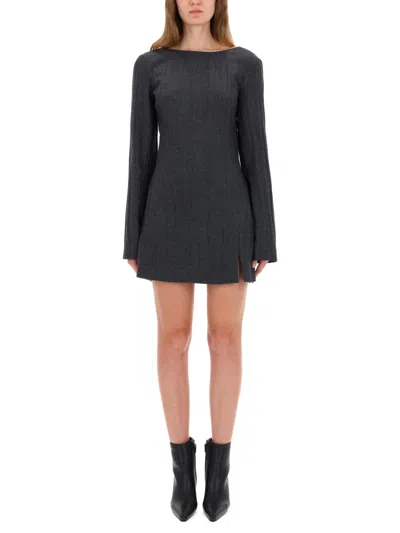 Our Legacy Long-sleeve Mini Dress In Gray