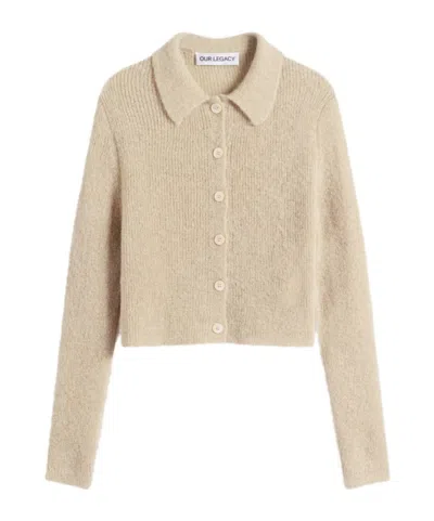 Our Legacy Long-sleeved Collared Cardigan In Brown